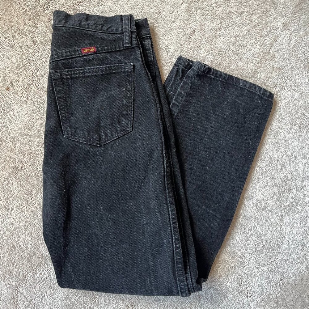 Vintage Rustler Faded Black Jeans, W28 L29